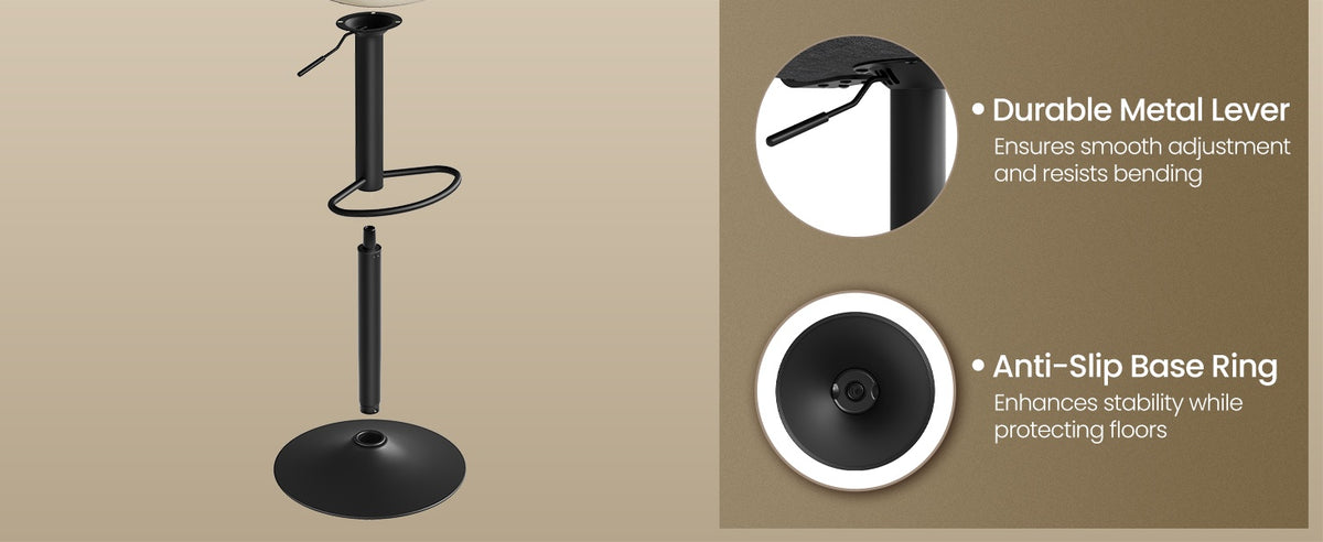 PU Leather Swivel Bar Stools With Back, Footrest And Adjustable Height - product photo 29