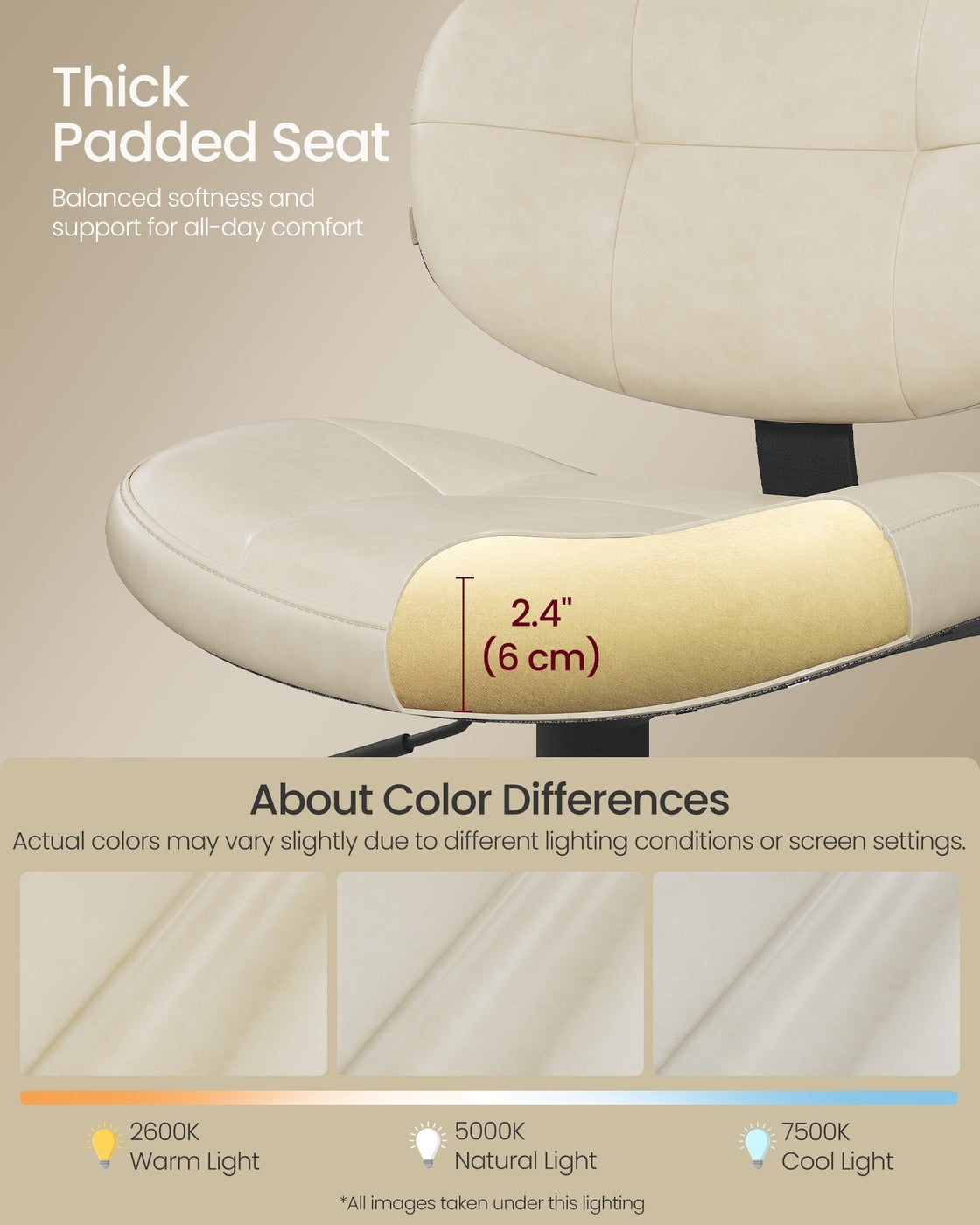 PU Leather Swivel Bar Stools With Back, Footrest And Adjustable Height - product photo 46