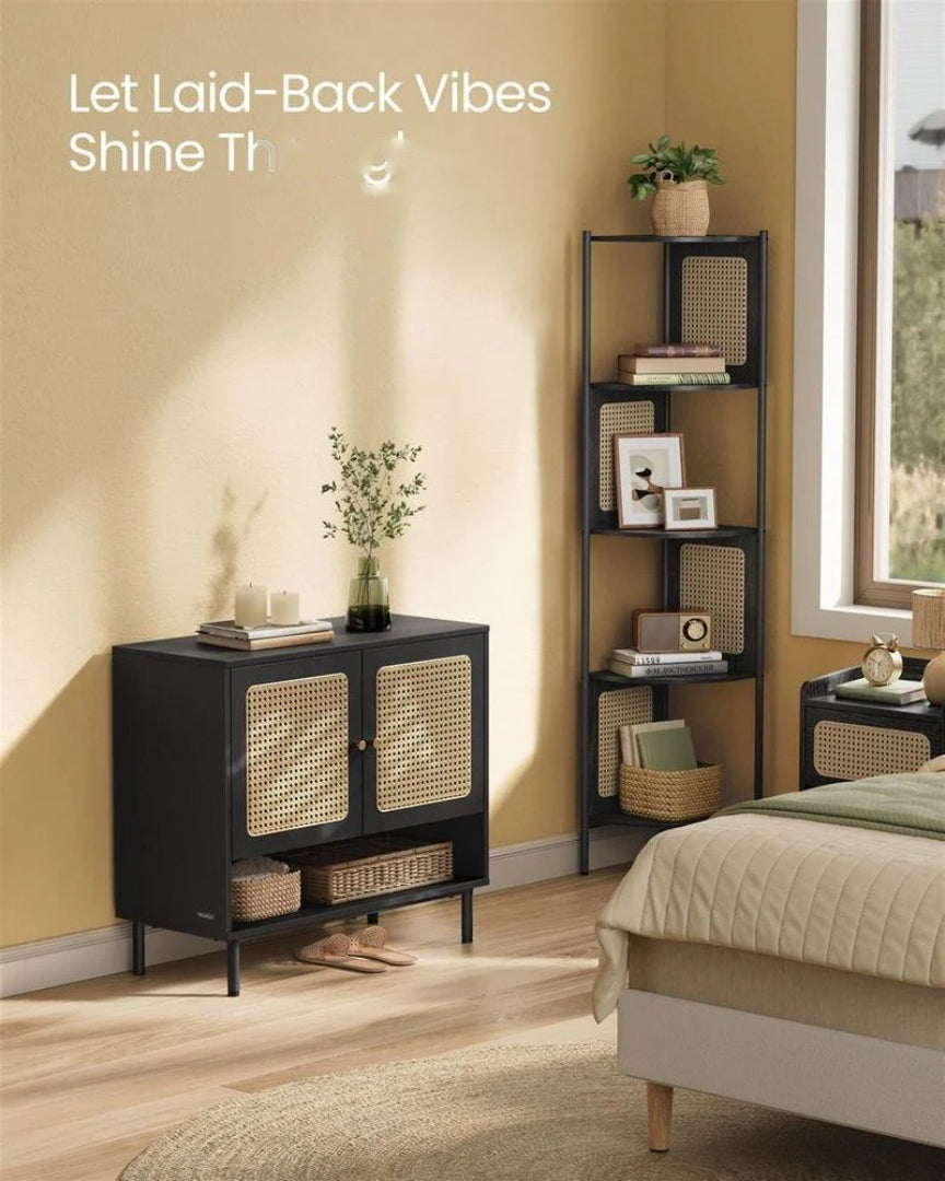 Rattan 3-Tier Shoe Cabinet with Adjustable Shelf – product view 7 | Ridgefield Furniture
