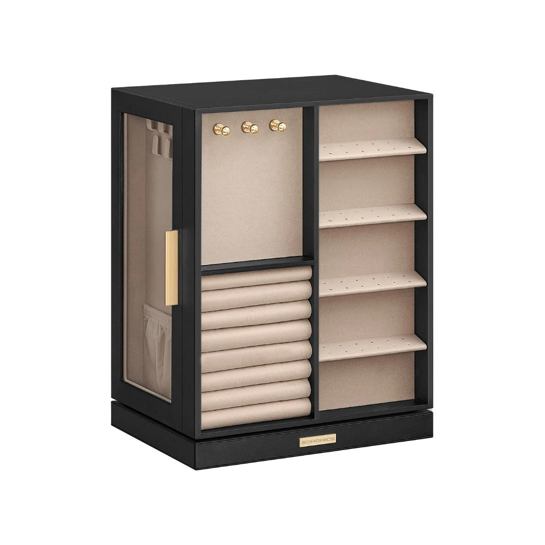 Rotating Jewelry Box Organizer With 5 Drawers And Hooks – product view 2 | Ridgefield Furniture