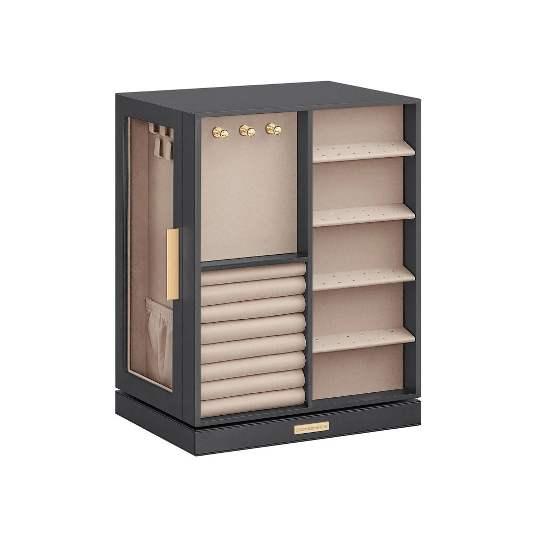 Rotating Jewelry Box Organizer With 5 Drawers And Hooks – product view 3 | Ridgefield Furniture