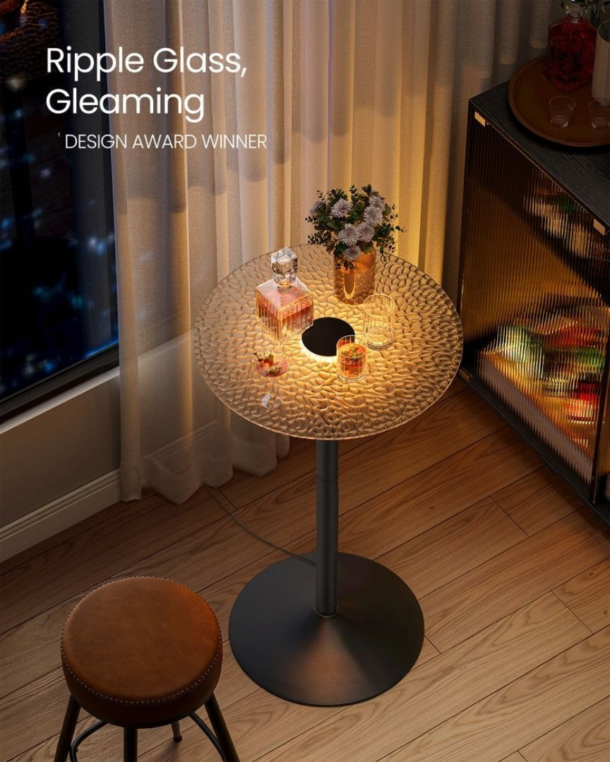 Round Cocktail Table with RGB Lights and Glass Top – product view 5 | Ridgefield Furniture