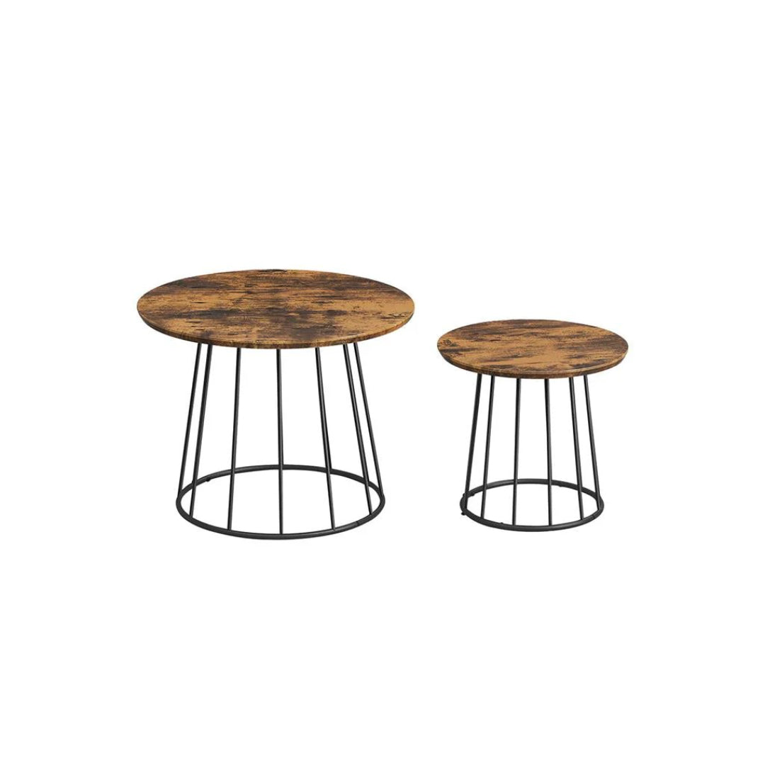 Round Coffee Table Set of 2 with Steel Frame – product view 1 | Ridgefield Furniture