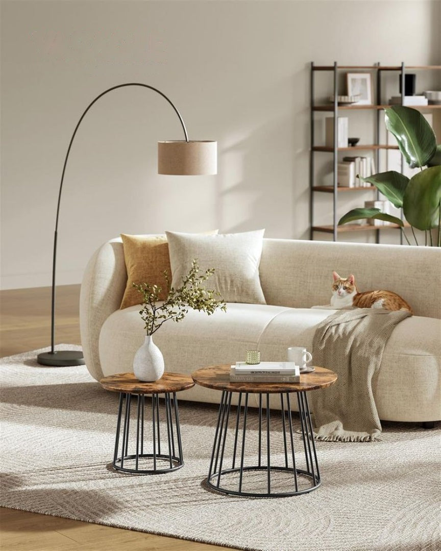 Round Coffee Table Set of 2 with Steel Frame – product view 2 | Ridgefield Furniture