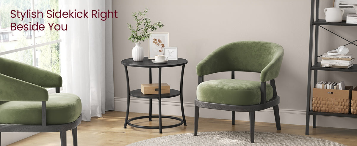 Round End Table With 2 Shelves, 3 Tier Side Table For Living Room - product photo 51