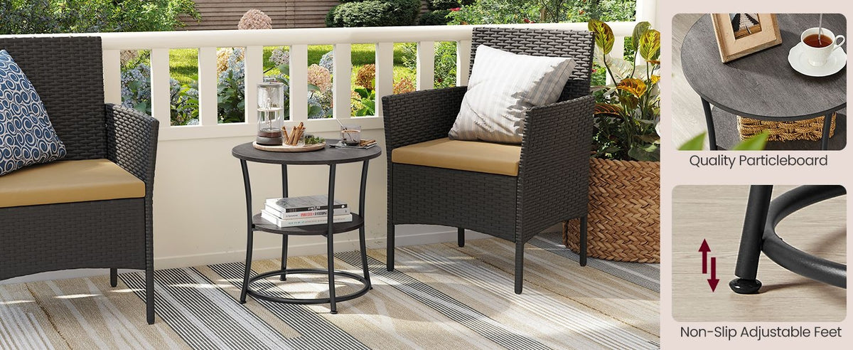 Round End Table With 2 Shelves, 3 Tier Side Table For Living Room - product photo 62