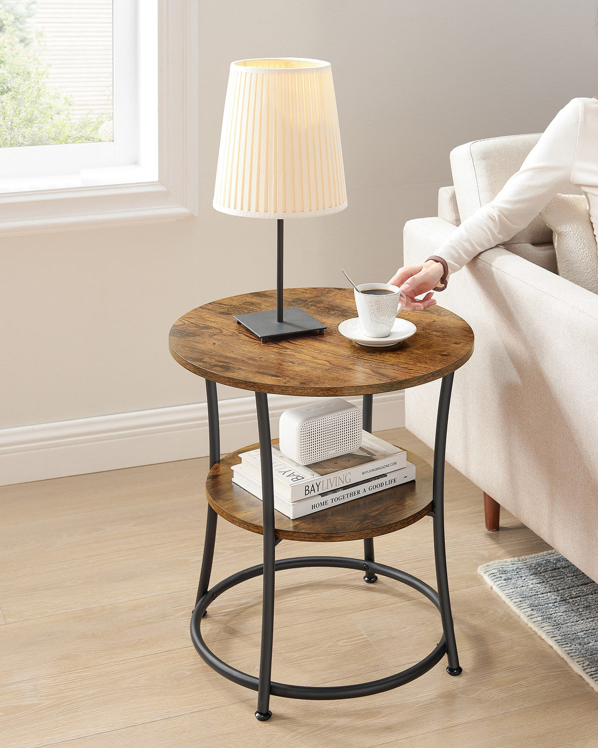 Round End Table With 2 Shelves - product photo 09