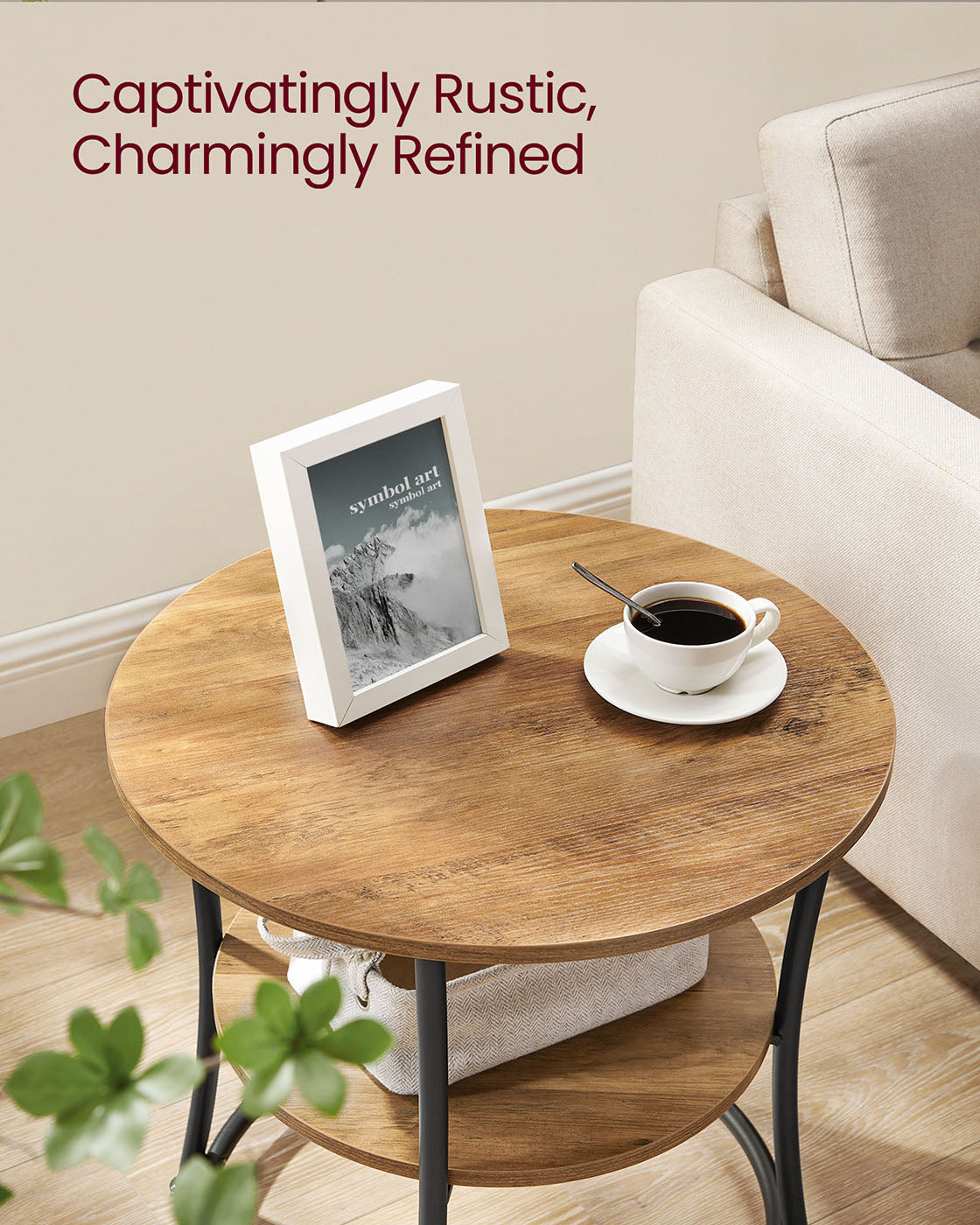 Round End Table With 2 Shelves - product photo 16