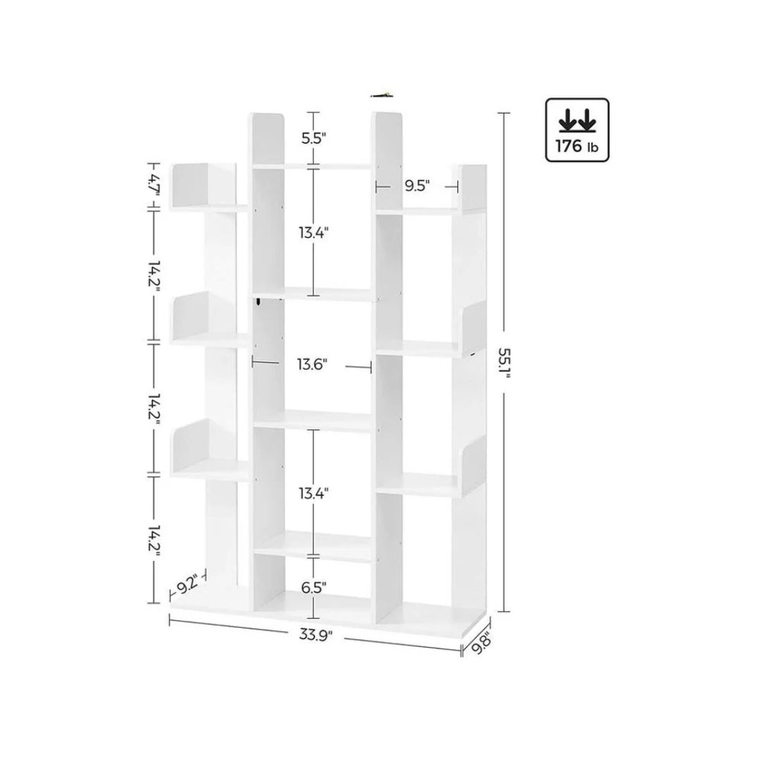 Tree Shaped Bookcase With 13 Storage Compartments – product view 9 | Ridgefield Furniture
