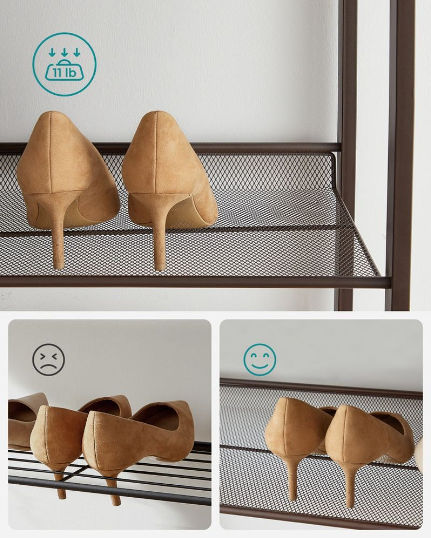 8 Tier Shoe Rack With Metal Shelves – product view 13 | Ridgefield Furniture