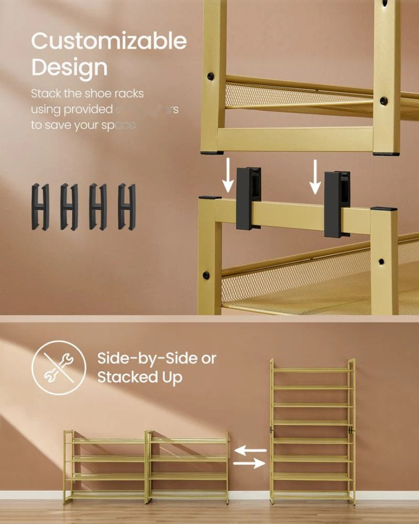 8 Tier Shoe Rack With Metal Shelves – product view 19 | Ridgefield Furniture