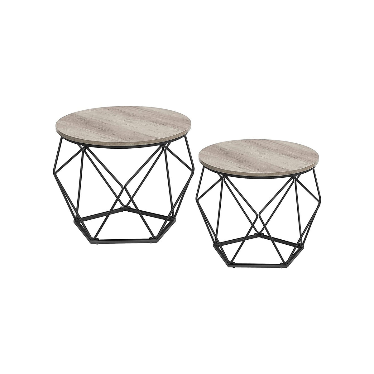 Set Of 2 Round Coffee Tables, Nesting Side Tables 19.7 And 23.6 Inch - product photo 34