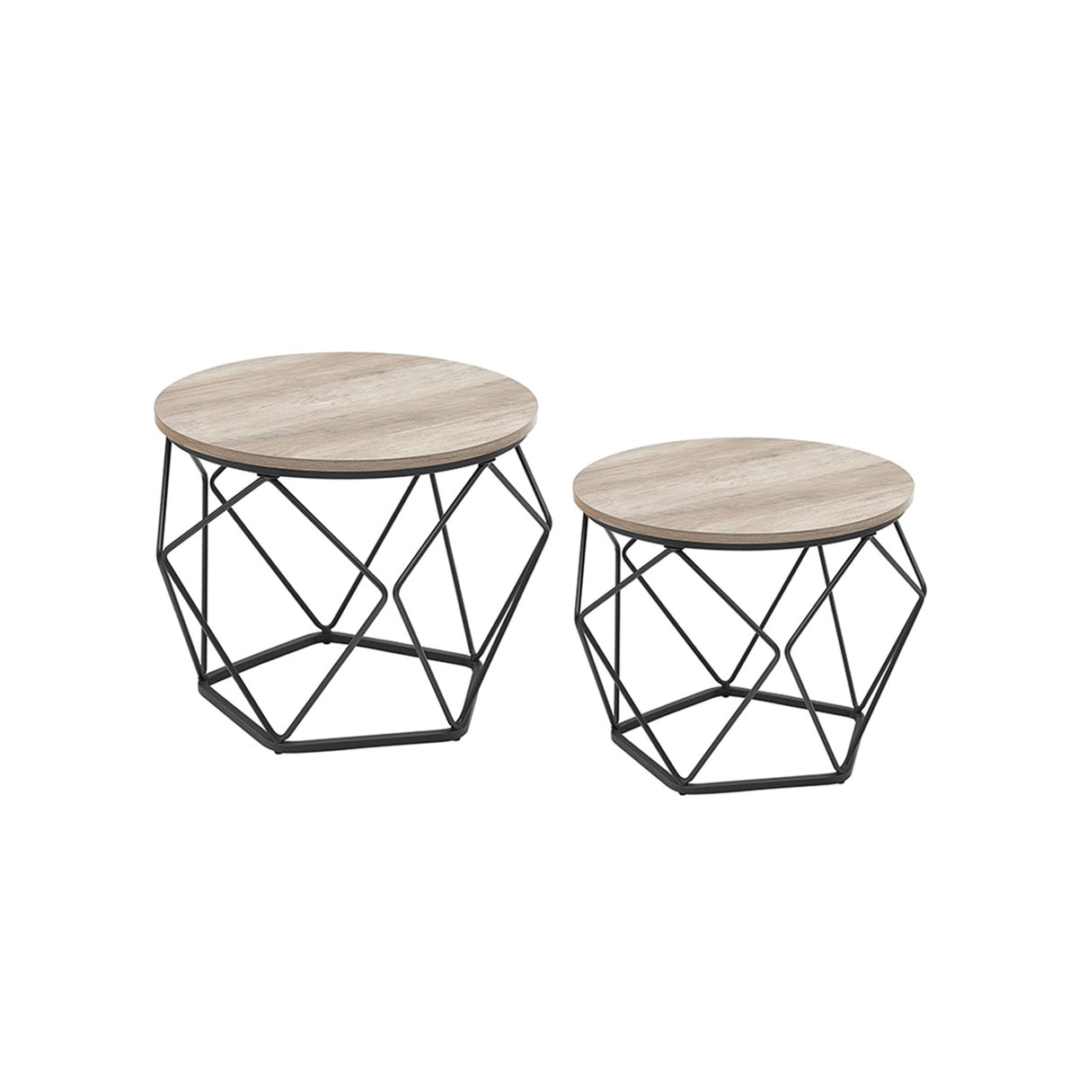 Set Of 2 Round Coffee Tables, Nesting Side Tables 19.7 And 23.6 Inch - product photo 42