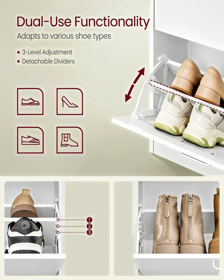 Shoe Cabinet With 4 Flip Doors – product view 4 | Ridgefield Furniture