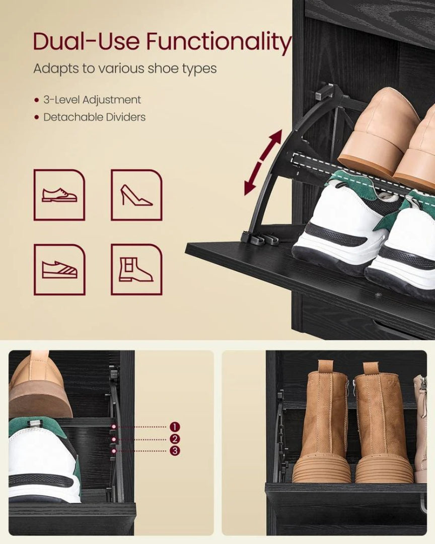 Shoe Cabinet With 4 Flip Doors – product view 4 | Ridgefield Furniture