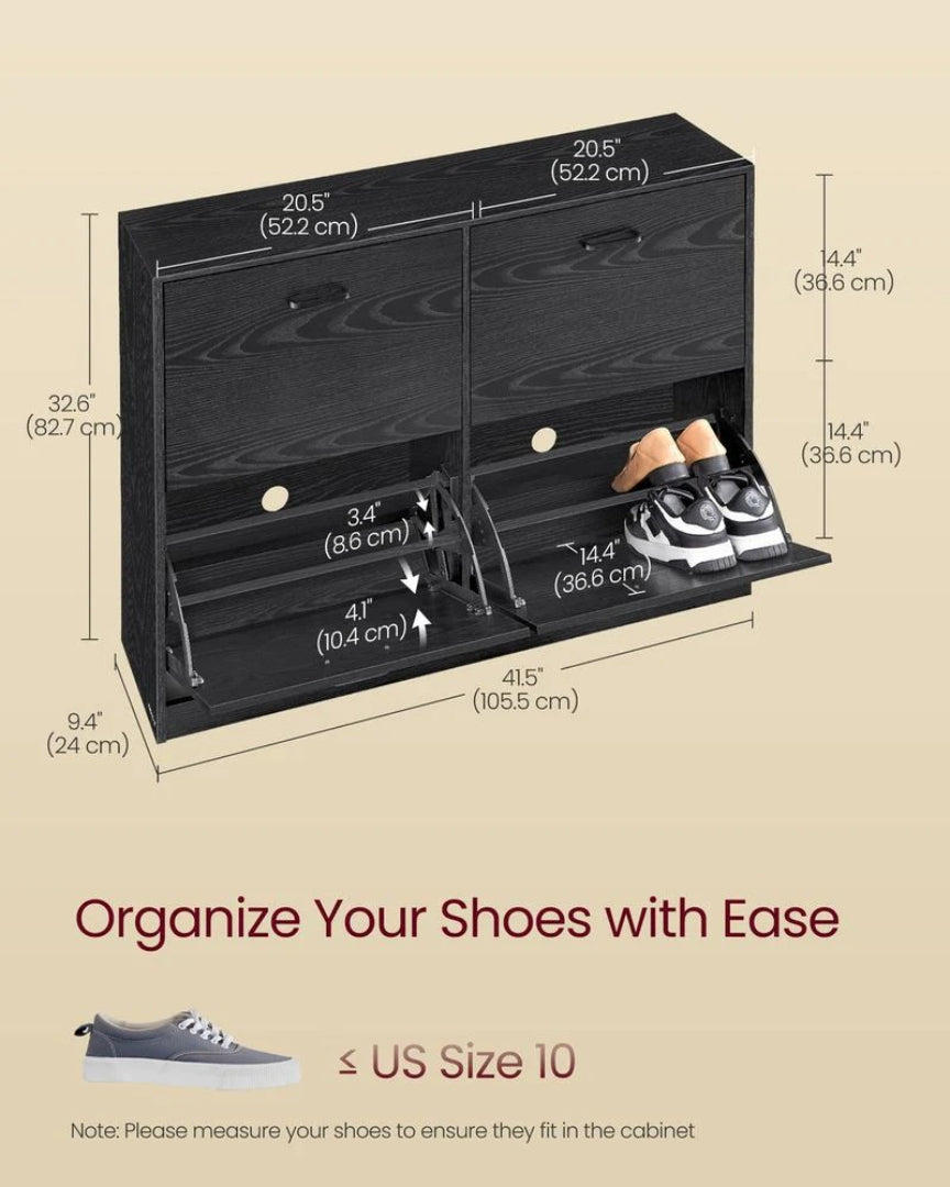 Shoe Cabinet With 4 Flip Doors – product view 6 | Ridgefield Furniture