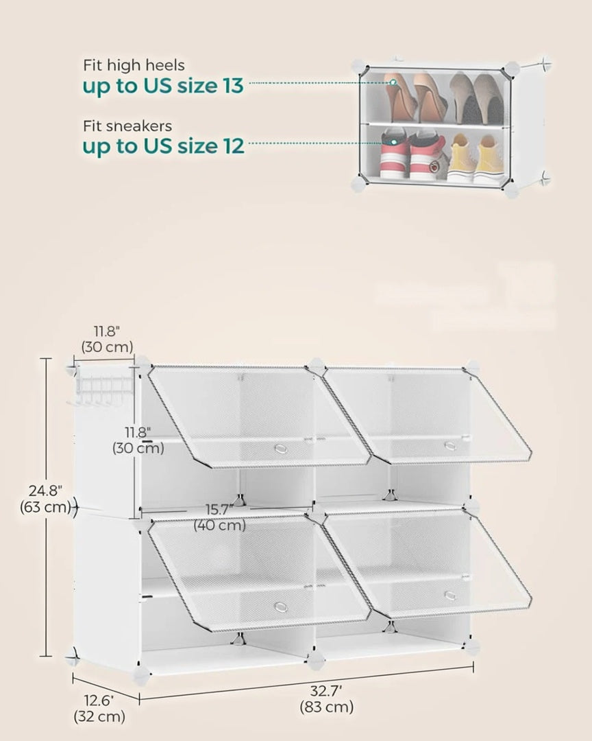 Shoe Organizer Cabinet With Doors 4 To 10 Cubes – product view 15 | Ridgefield Furniture