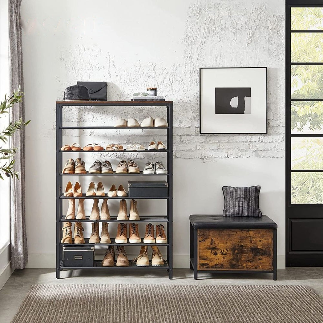6/8 Tier Shoe Rack With Metal Shelves – product view 9 | Ridgefield Furniture