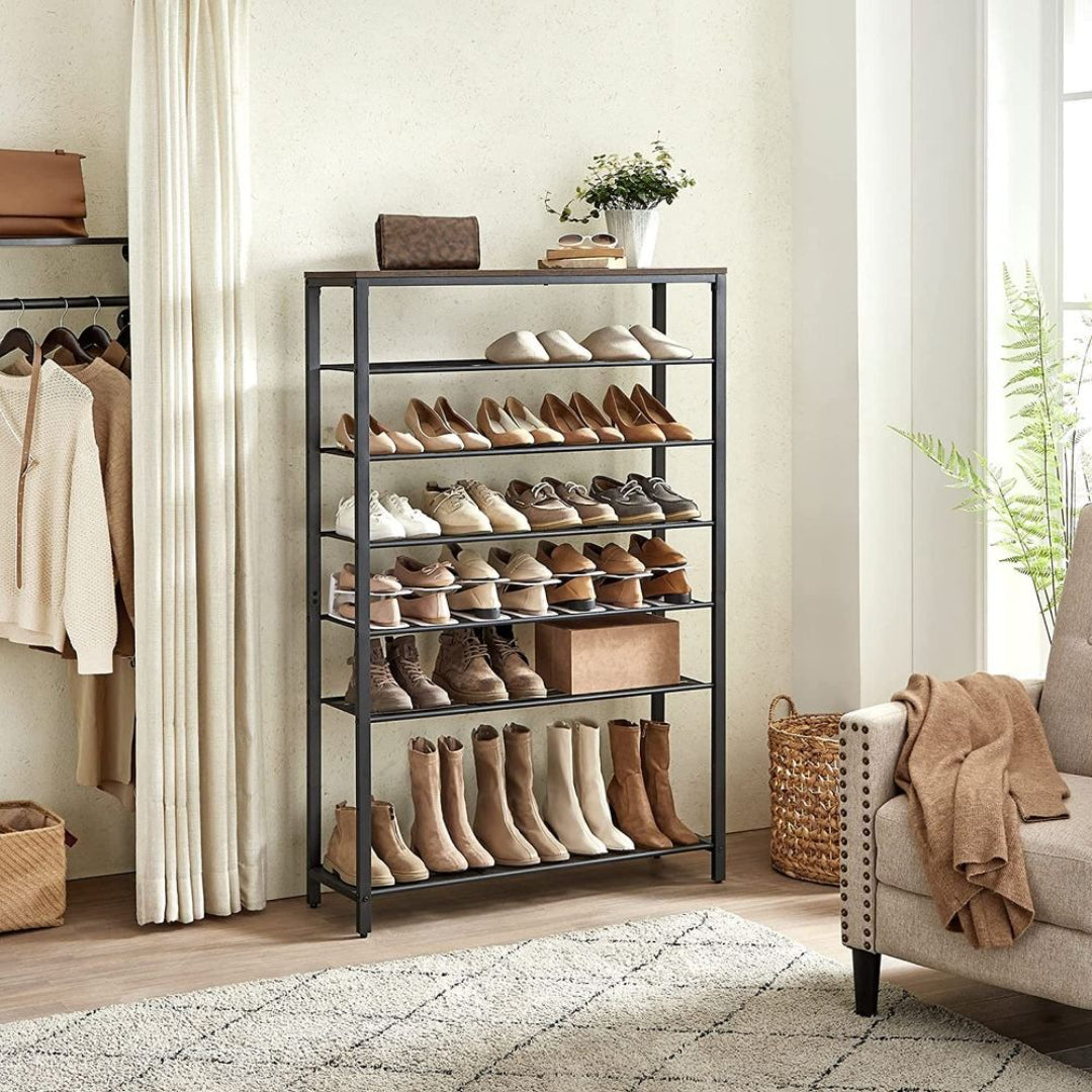 6/8 Tier Shoe Rack With Metal Shelves – product view 10 | Ridgefield Furniture