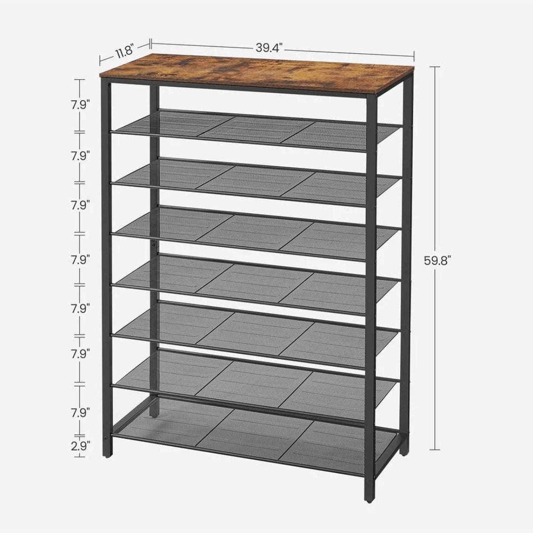 6/8 Tier Shoe Rack With Metal Shelves – product view 14 | Ridgefield Furniture