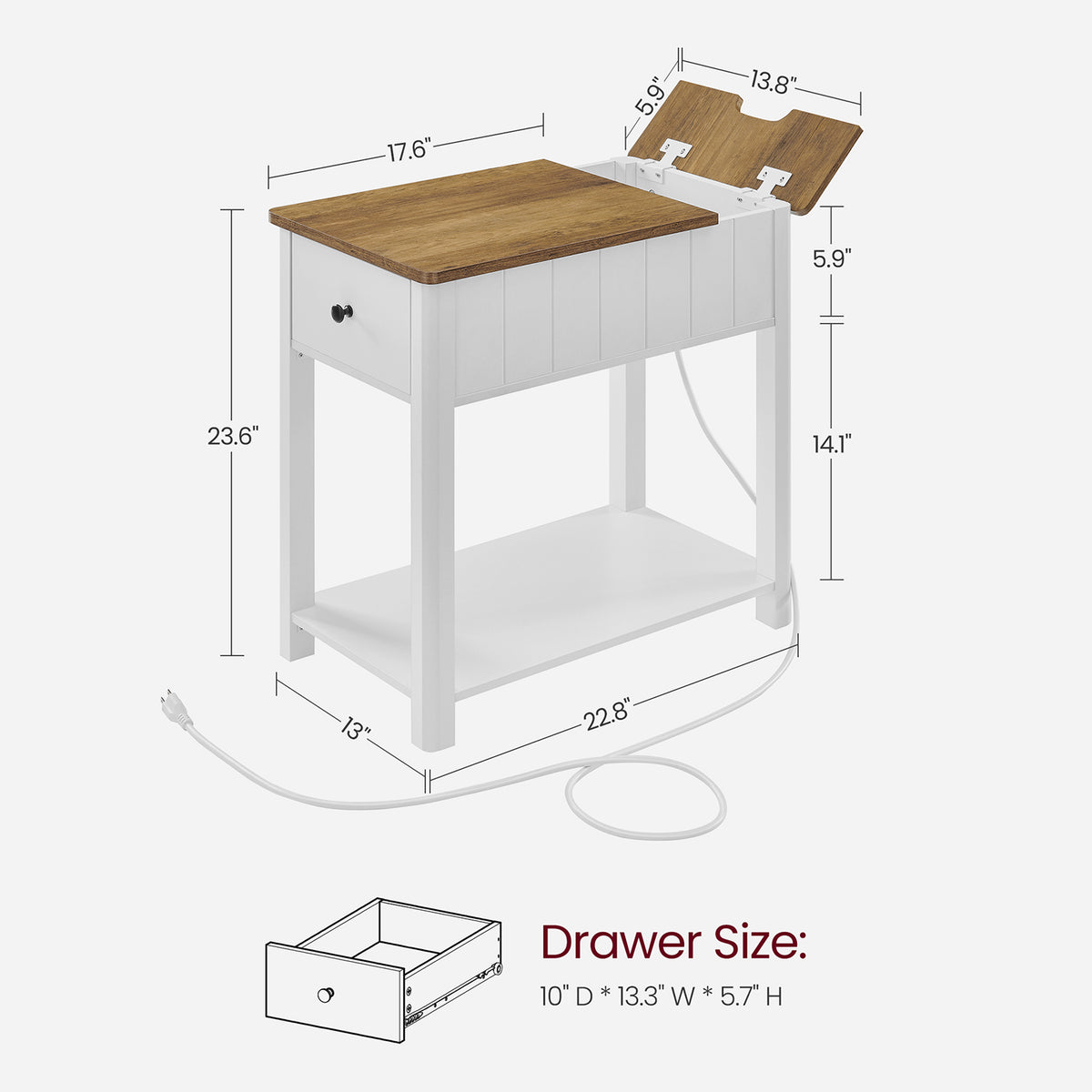 Side Table With Charging Station - product photo 13