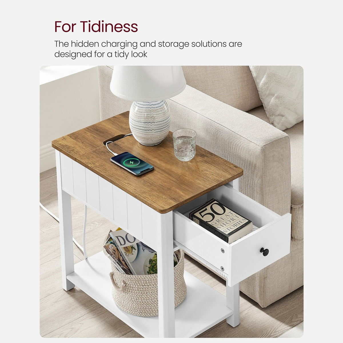 Side Table With Charging Station - product photo 17