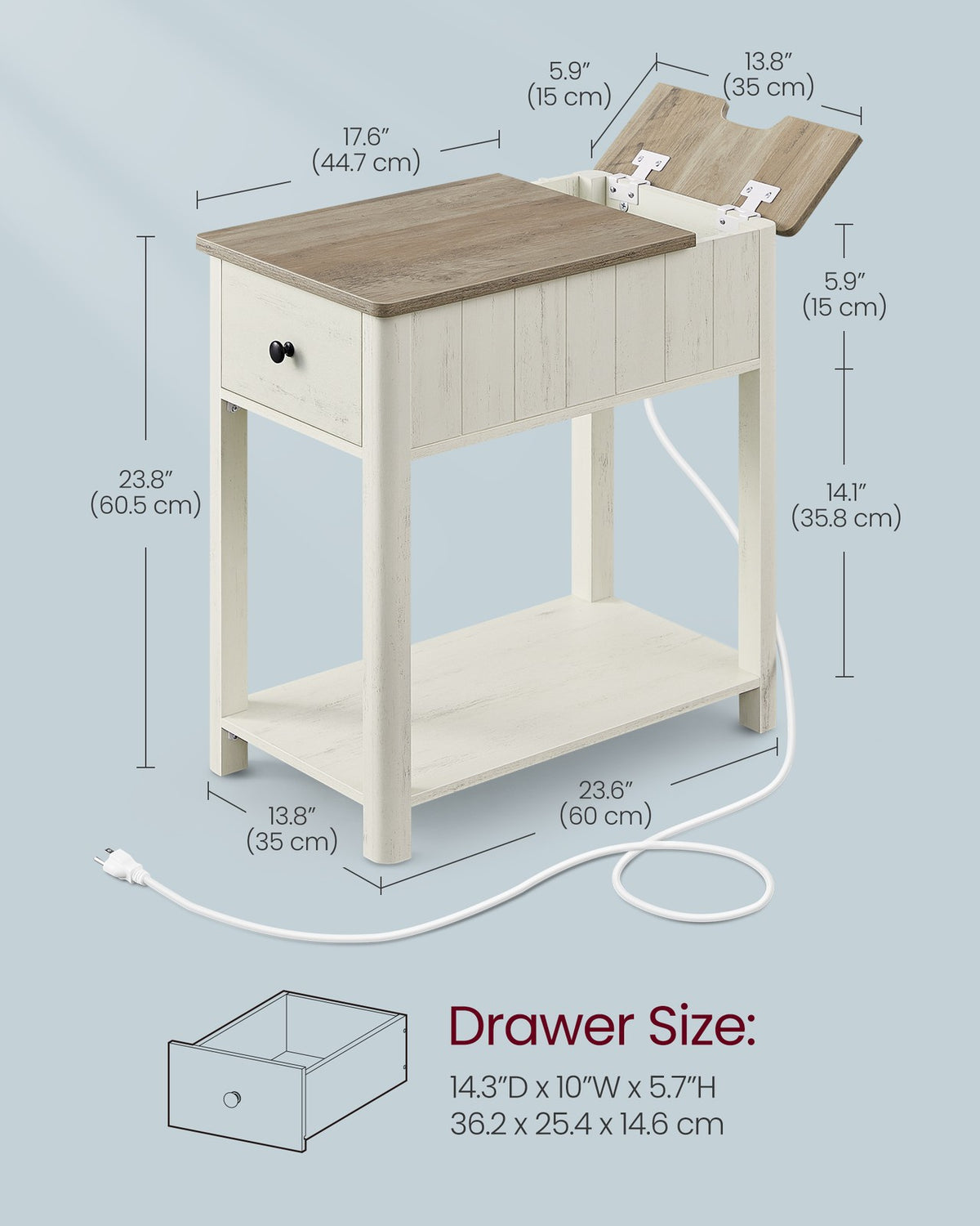 Side Table With Charging Station - product photo 24