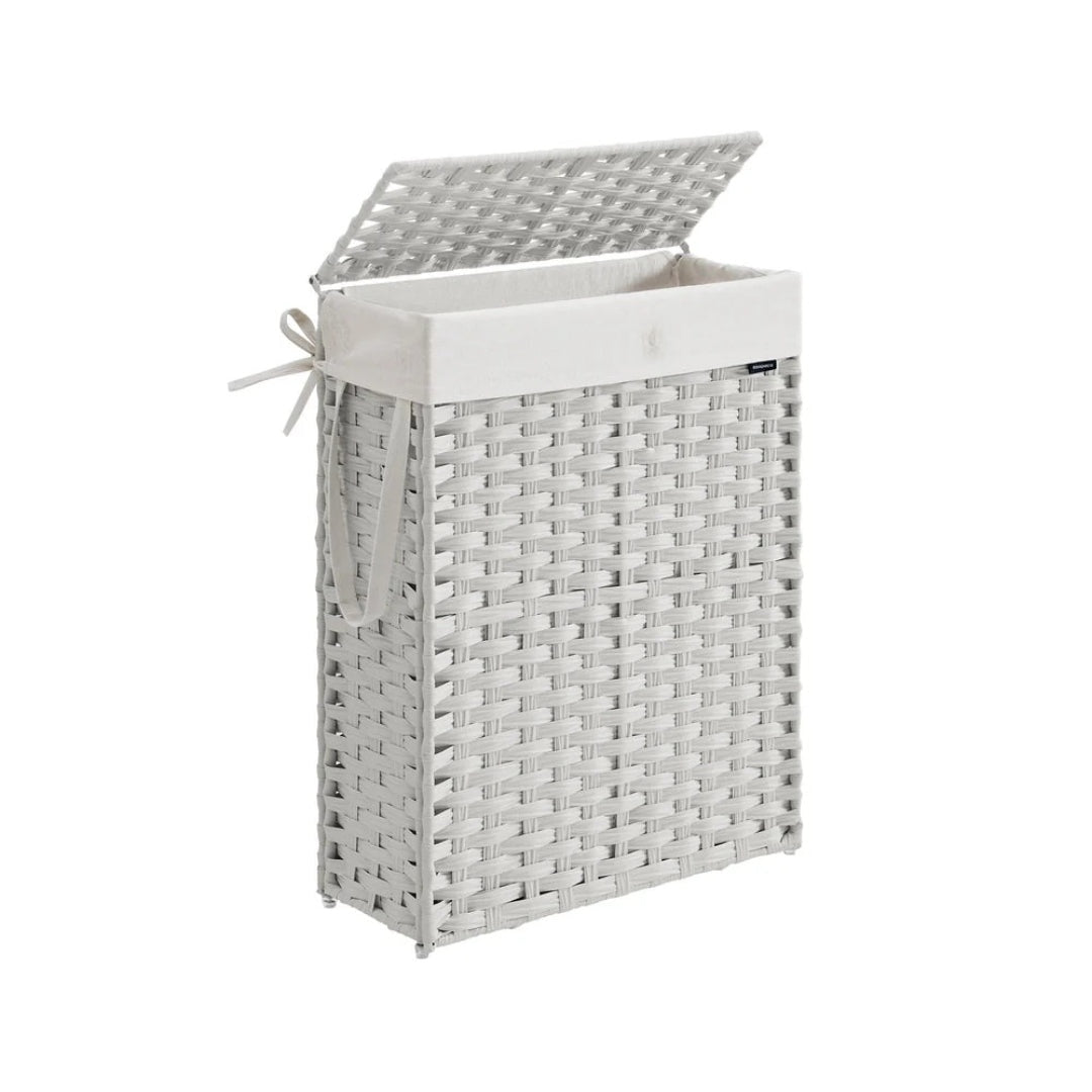 Slim Laundry Hamper With Lid 14.5 Gallon Rattan Basket – product view 3 | Ridgefield Furniture