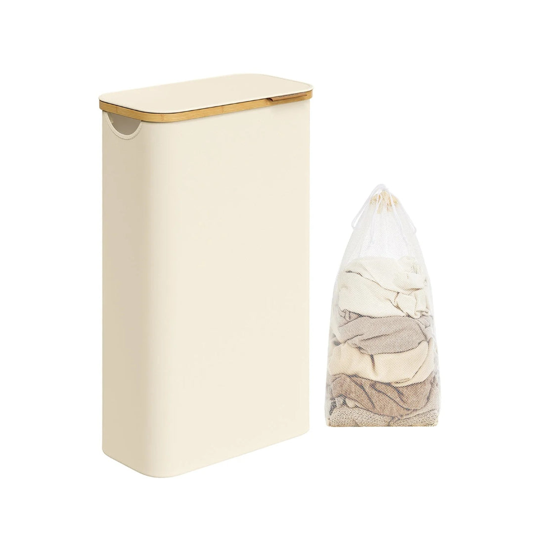 Slim Laundry Hamper With Lid 34.3 Gallon 2 Section Sorter – product view 3 | Ridgefield Furniture