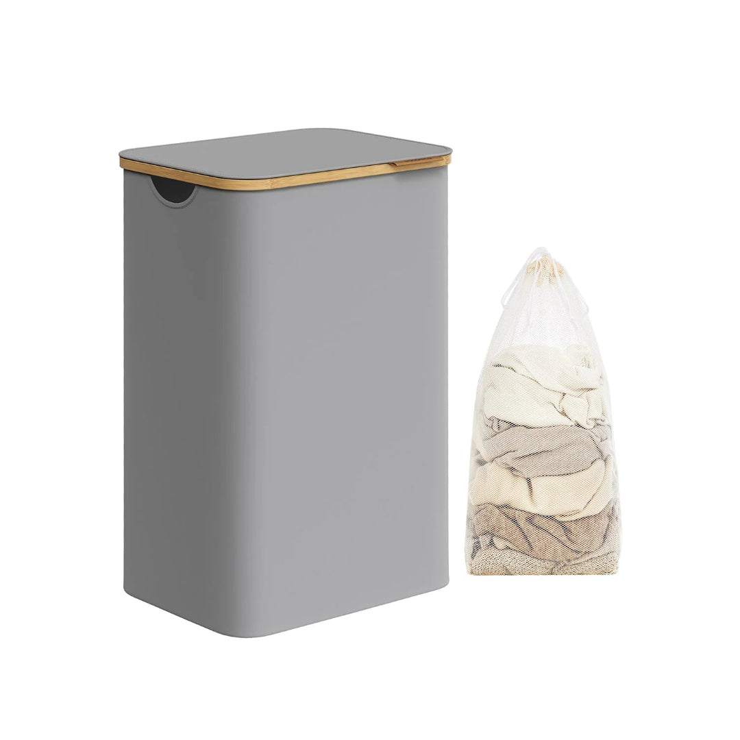 Slim Laundry Hamper With Lid 34.3 Gallon 2 Section Sorter – product view 6 | Ridgefield Furniture