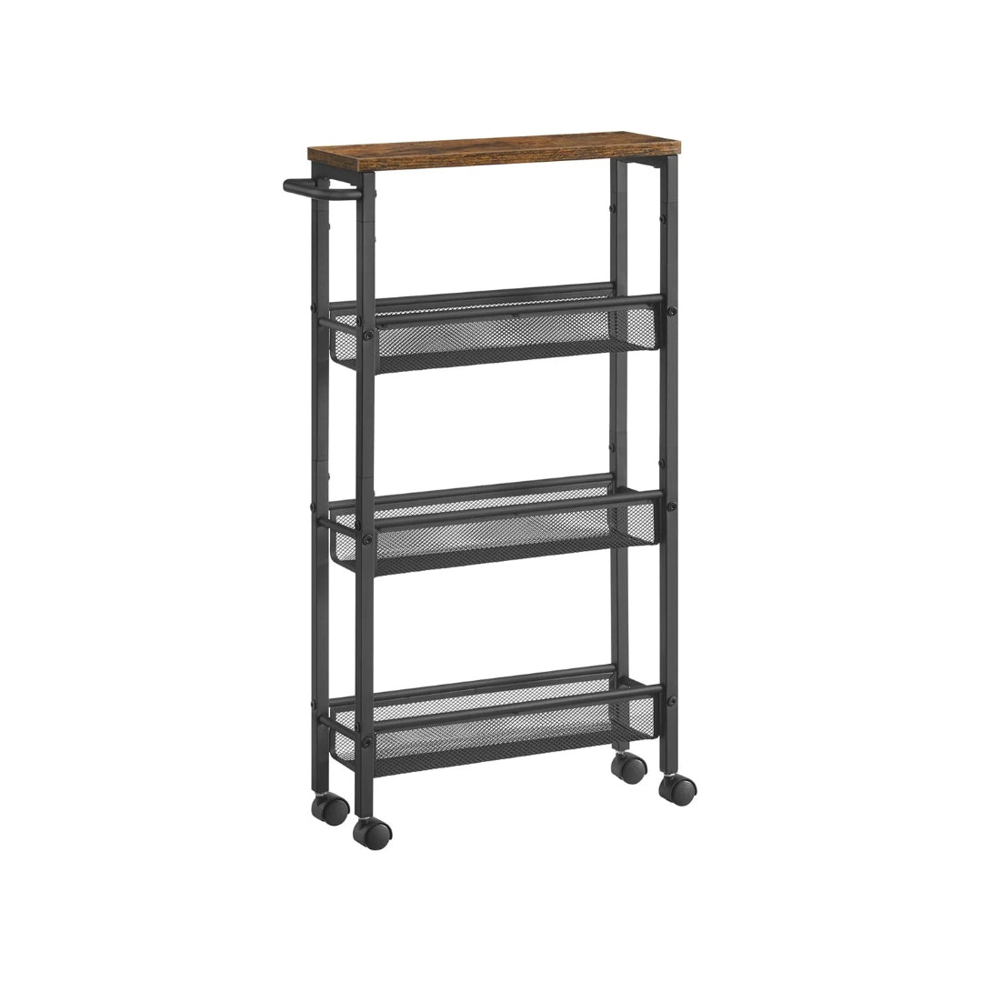 Slim Rolling Storage Cart 4 Or 5 Tier Narrow Utility – product view 1 | Ridgefield Furniture