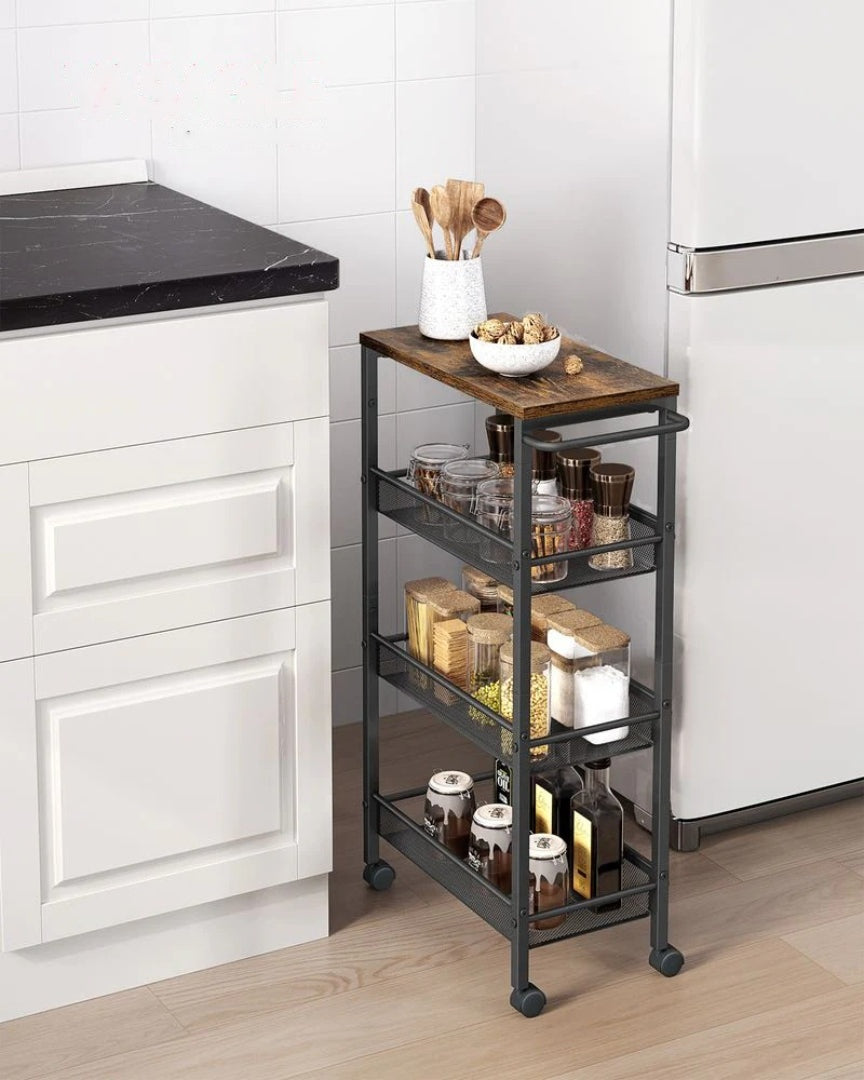 Slim Rolling Storage Cart 4 Or 5 Tier Narrow Utility – product view 19 | Ridgefield Furniture