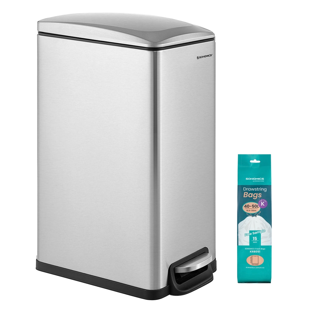 Slim Stainless Steel Trash Bin - product photo 01