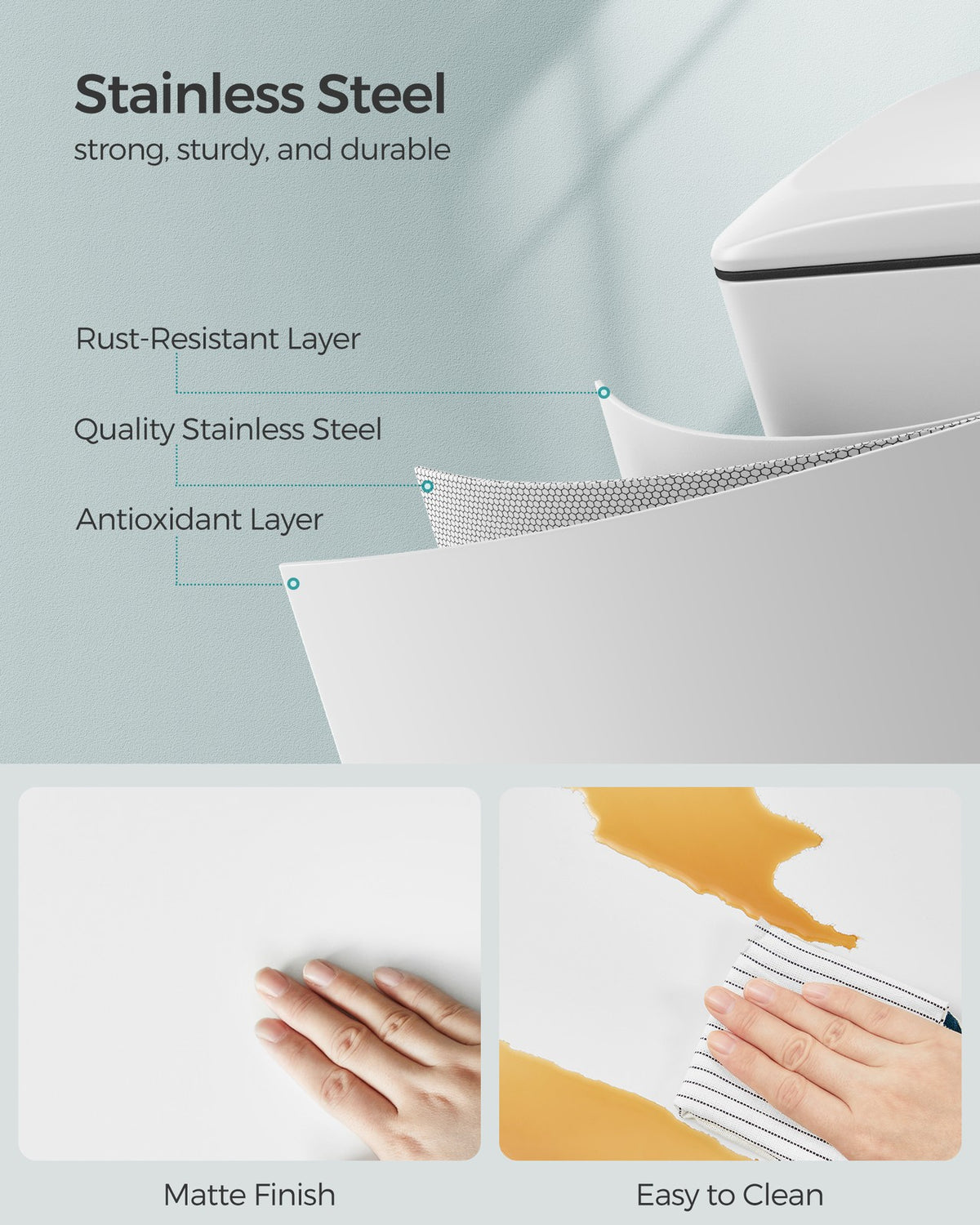 Slim Stainless Steel Trash Bin - product photo 12