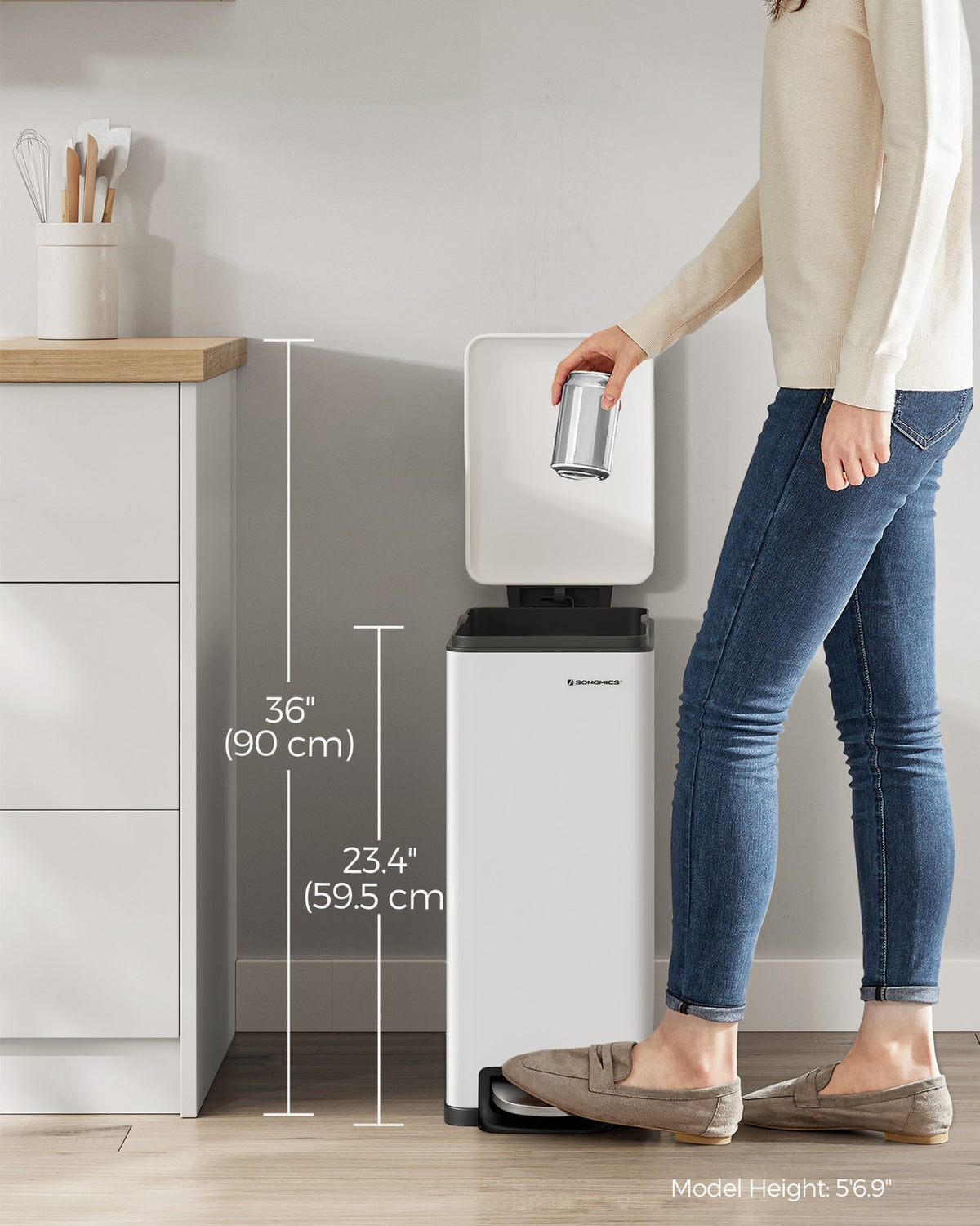 Slim Stainless Steel Trash Bin - product photo 14