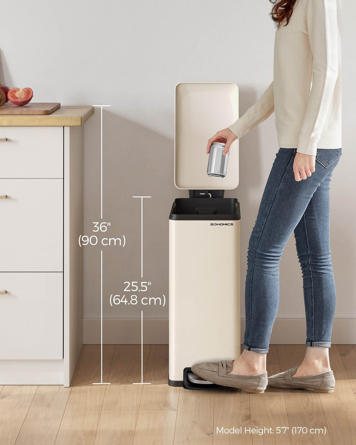 Slim Stainless Steel Trash Bin - product photo 26