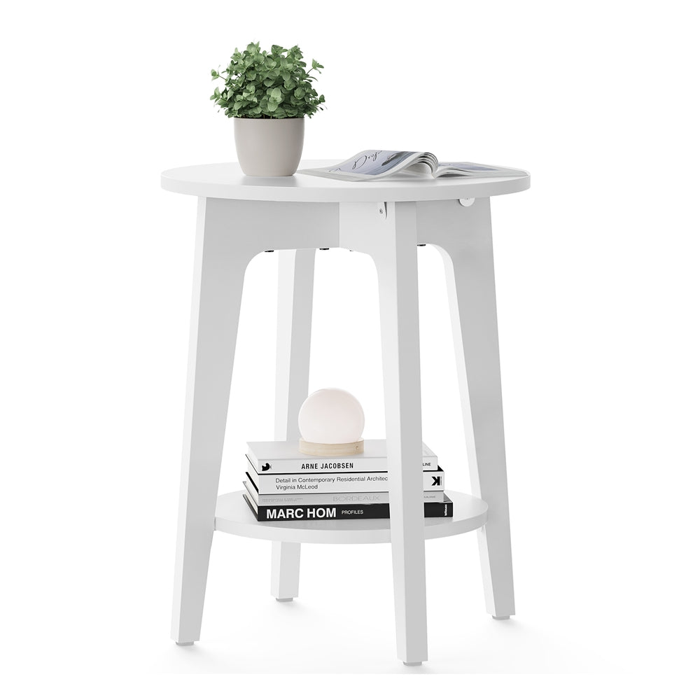 Small Round End Table With Lower Shelf - product photo 01