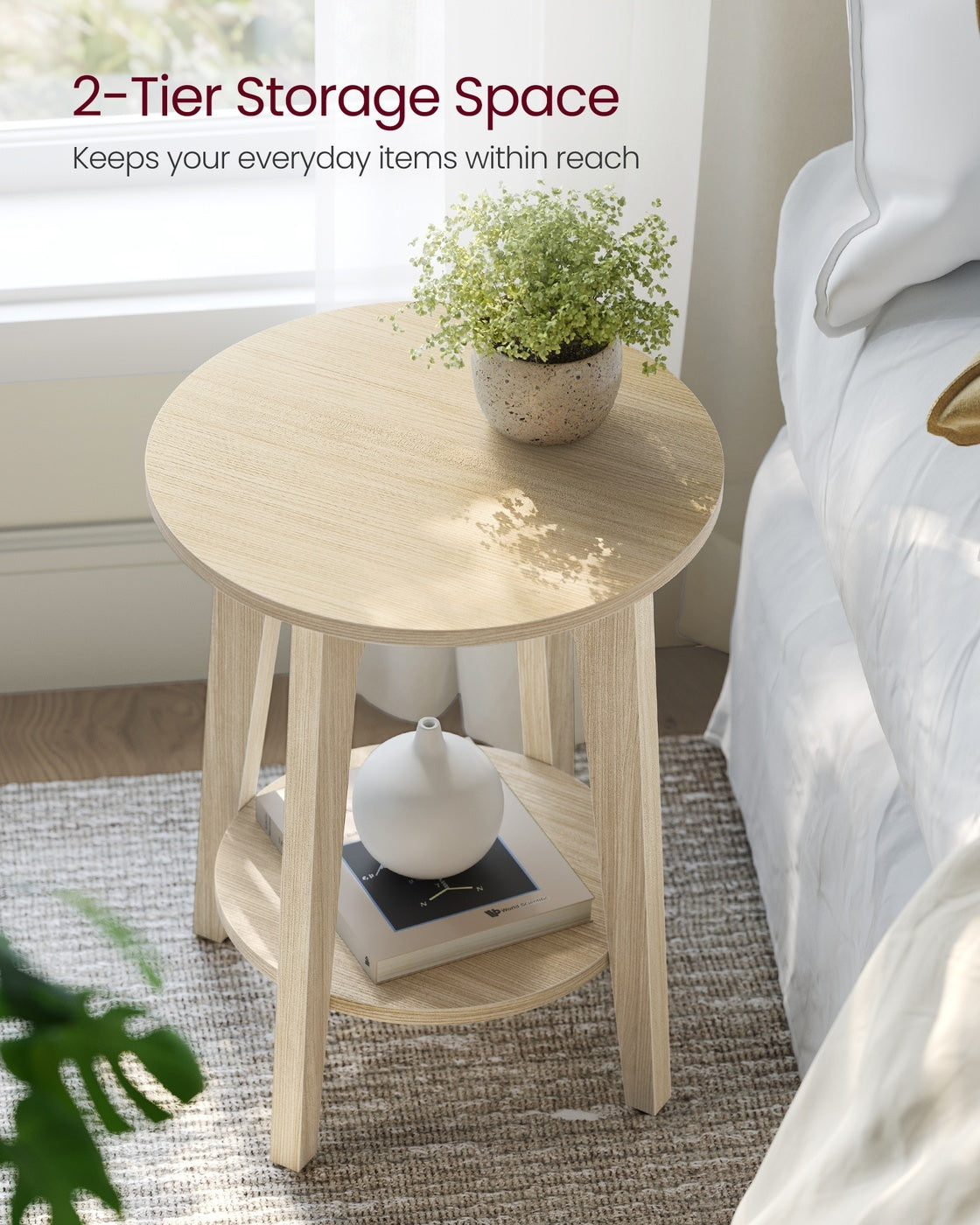 Small Round End Table With Lower Shelf - product photo 11