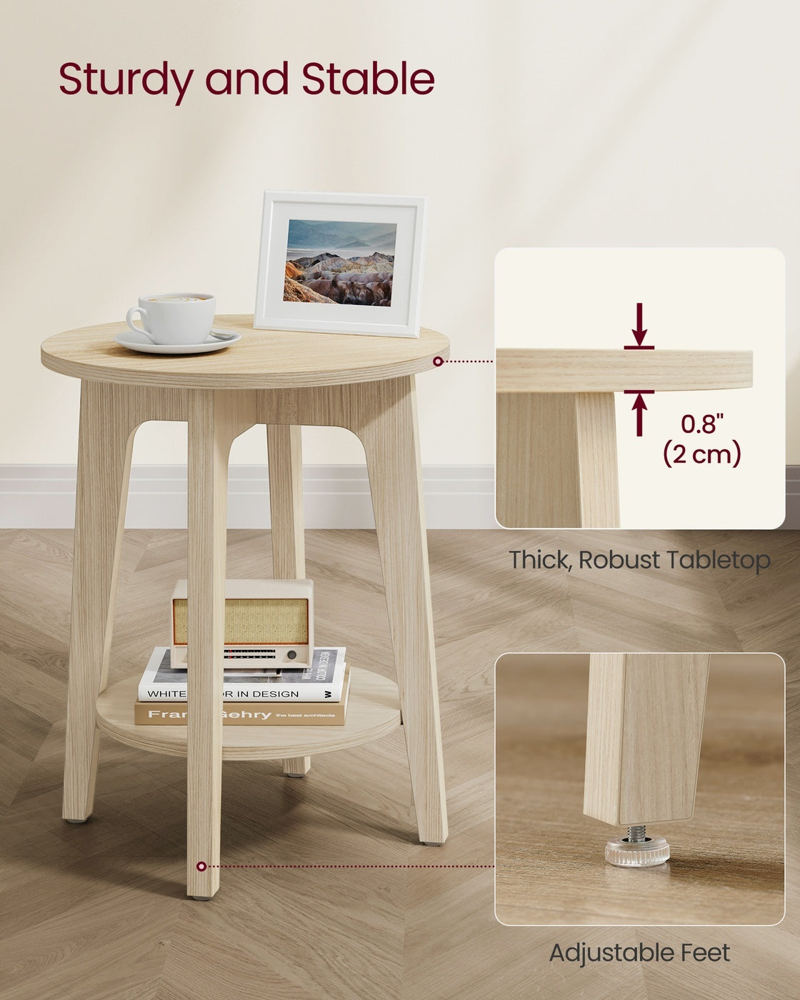 Small Round End Table With Lower Shelf - product photo 12
