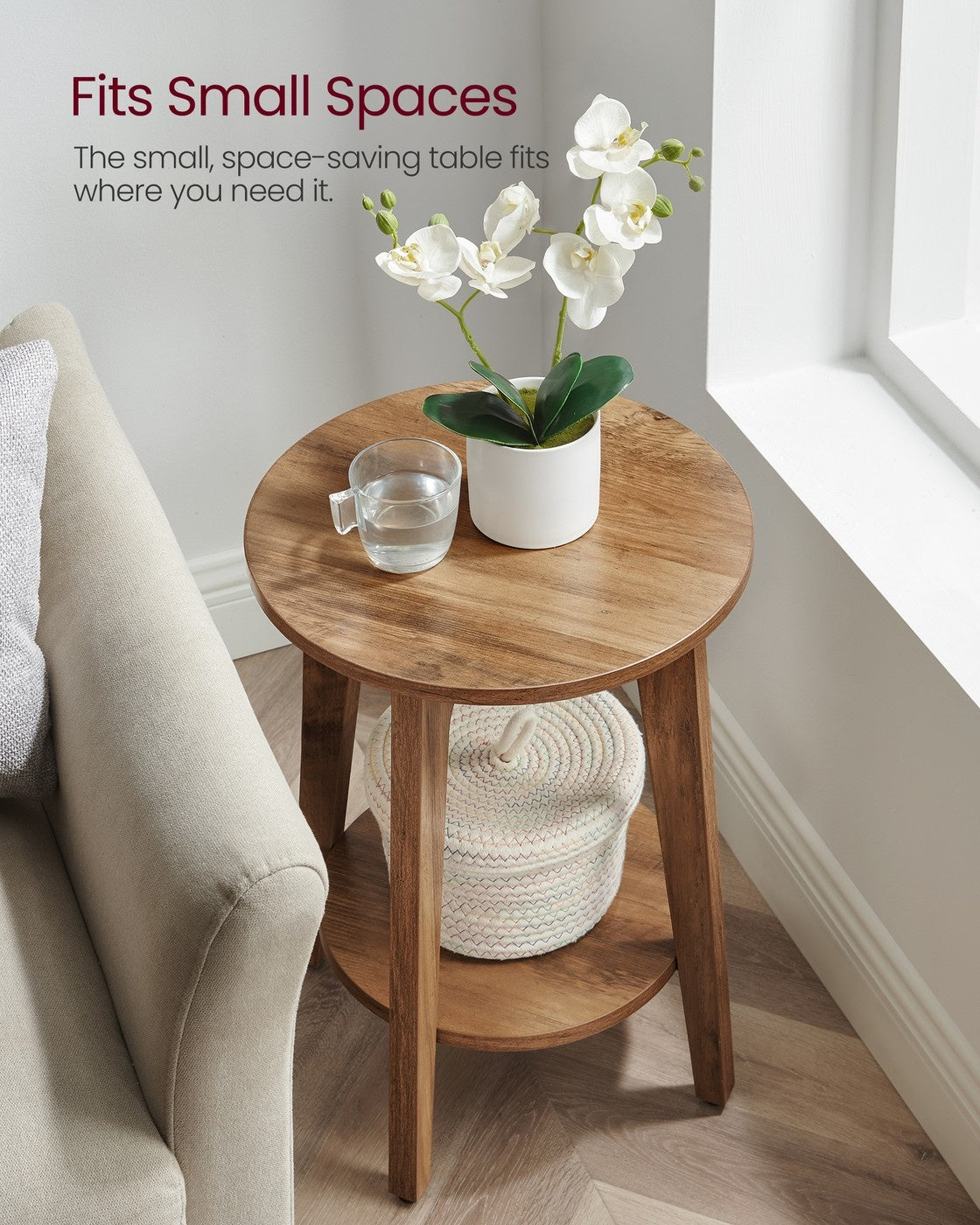 Small Round End Table With Lower Shelf - product photo 20