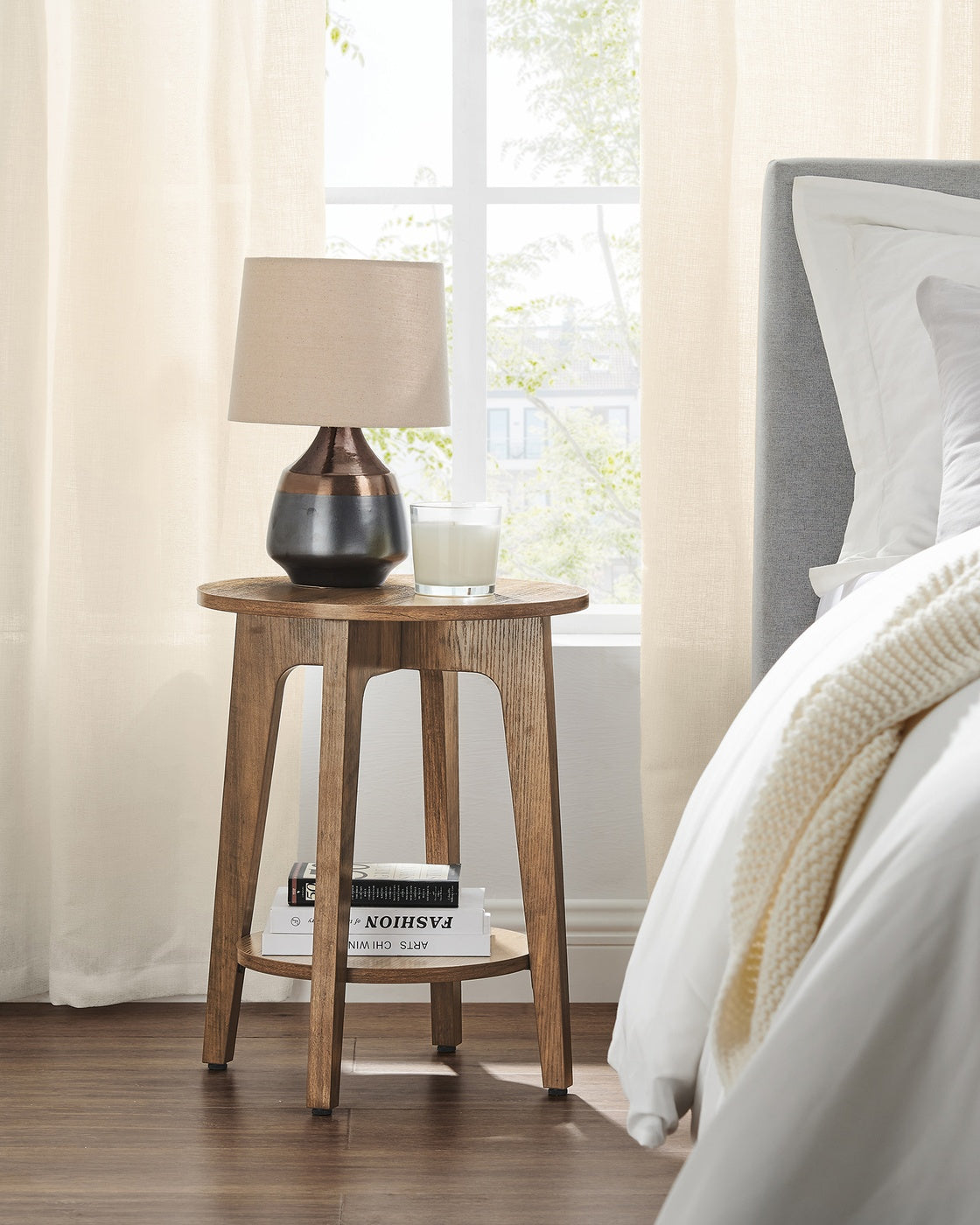 Small Round End Table With Lower Shelf - product photo 21