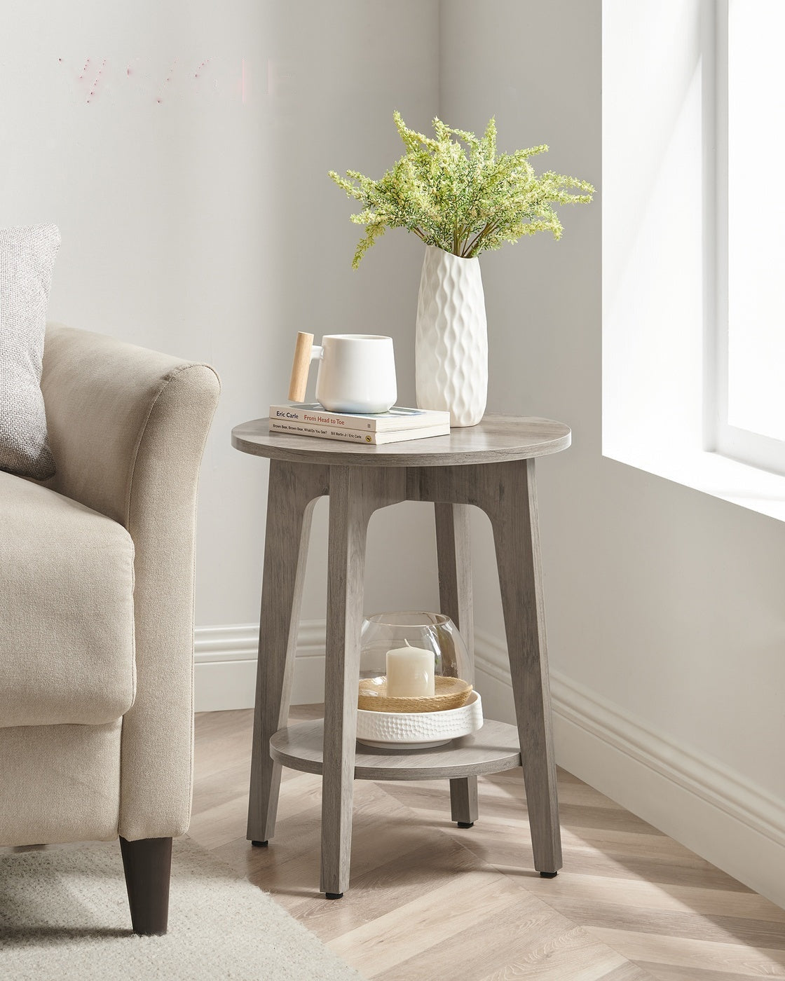 Small Round End Table With Lower Shelf - product photo 23