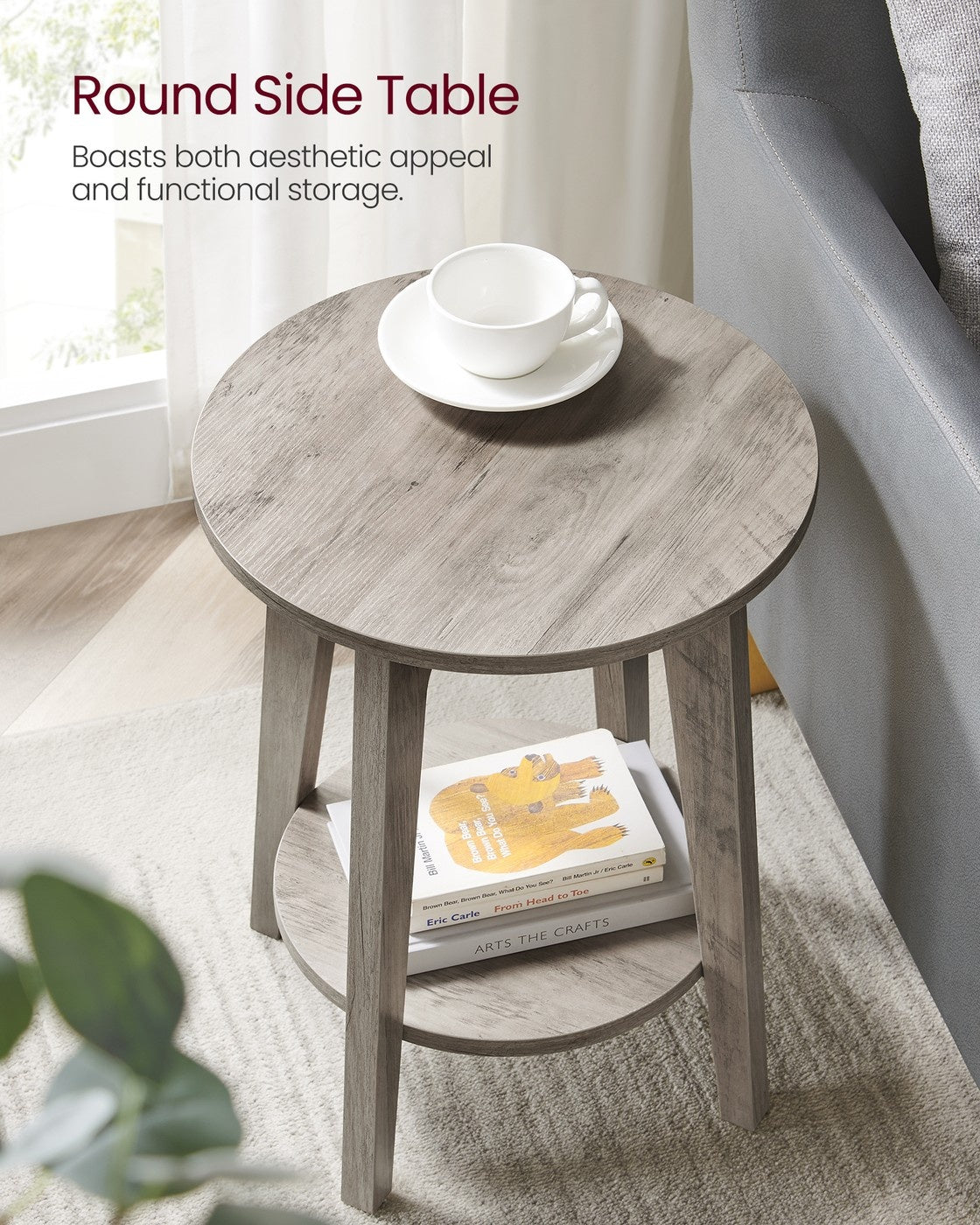 Small Round End Table With Lower Shelf - product photo 24