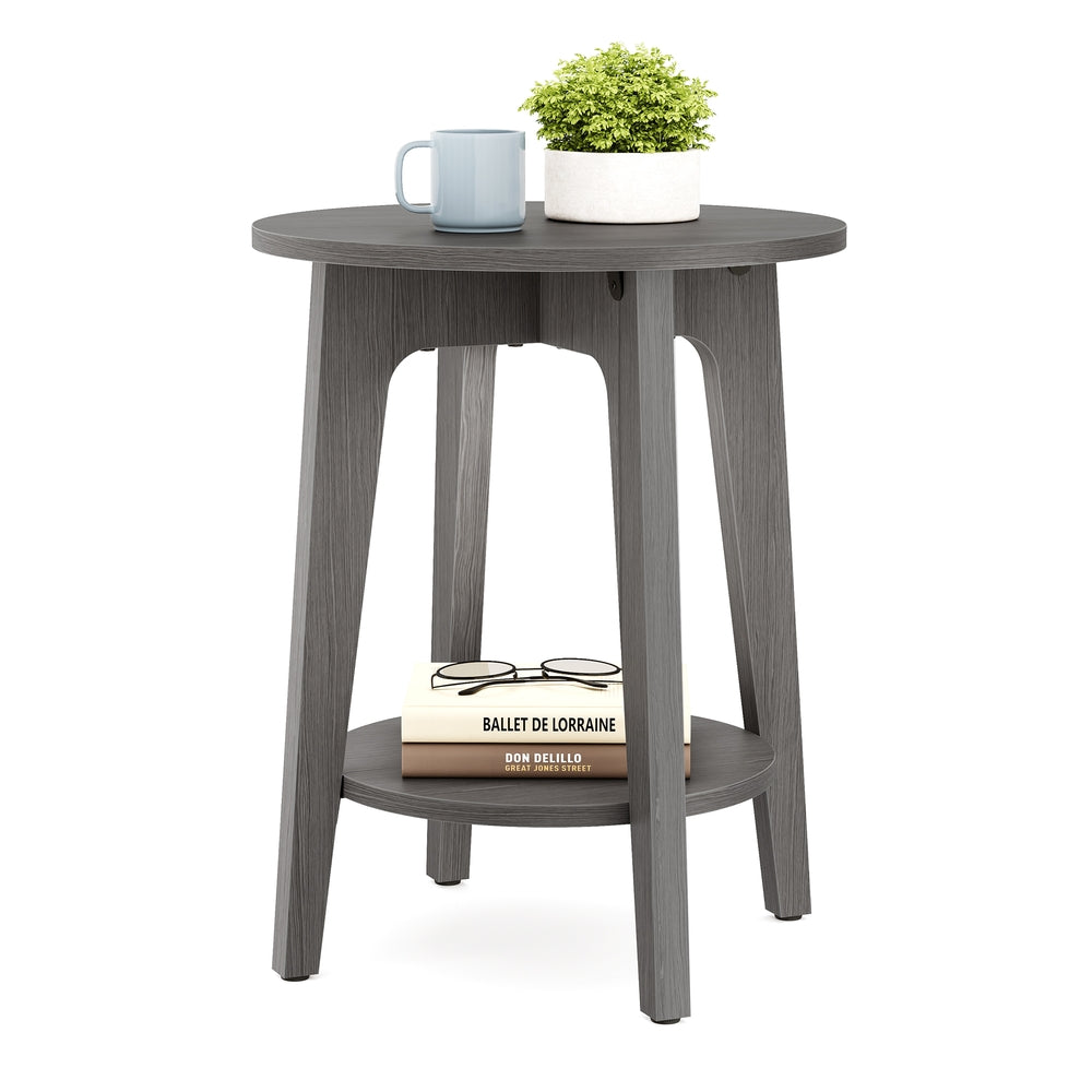 Small Round End Table With Lower Shelf - product photo 30