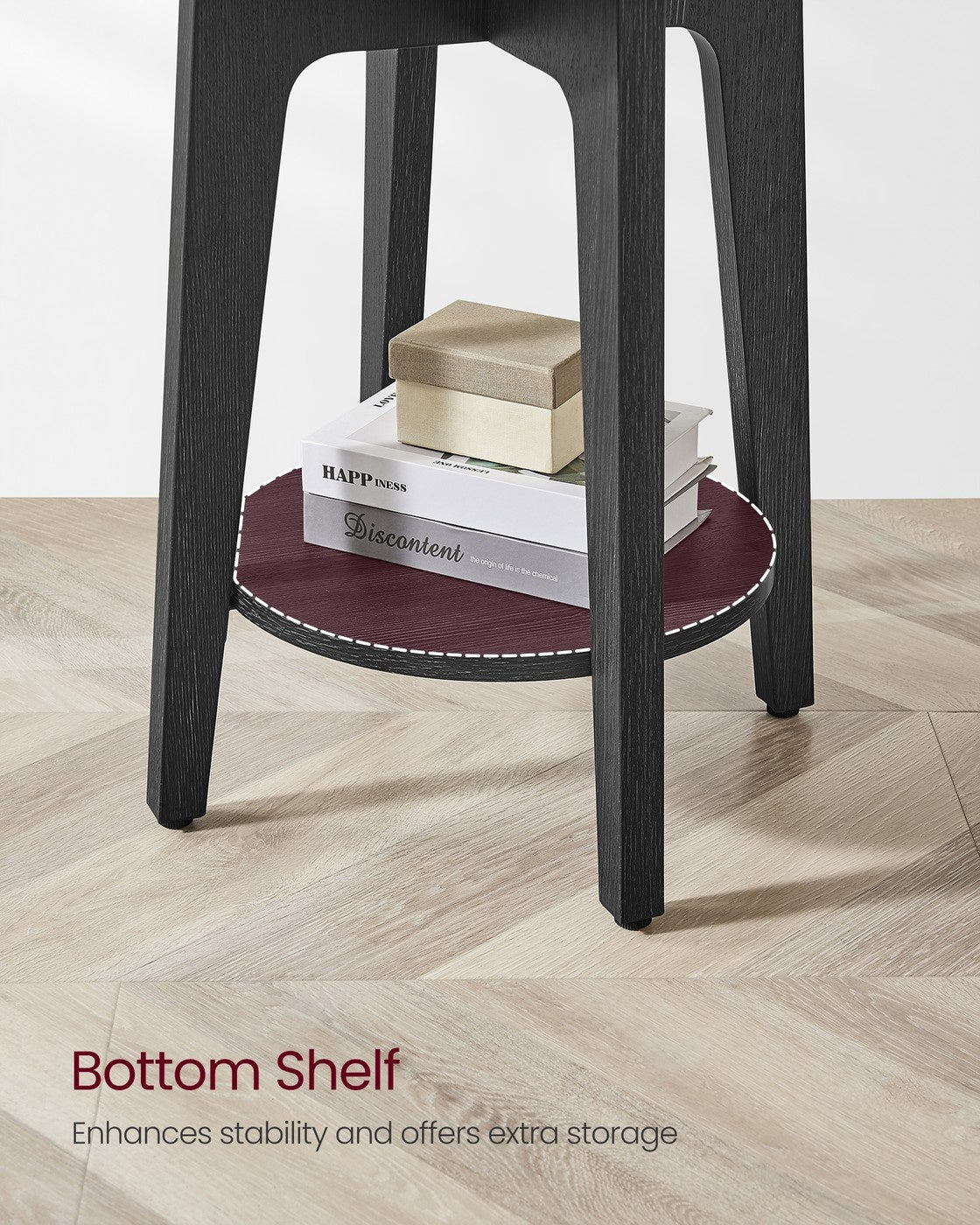Small Round End Table With Lower Shelf - product photo 54