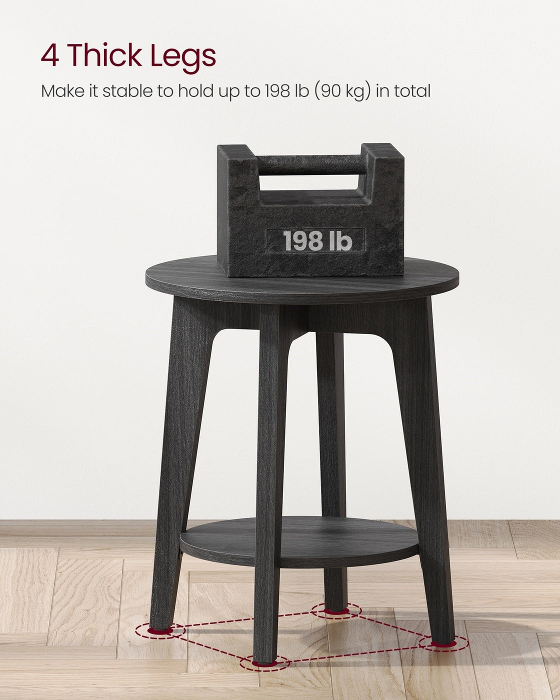 Small Round End Table With Lower Shelf - product photo 55