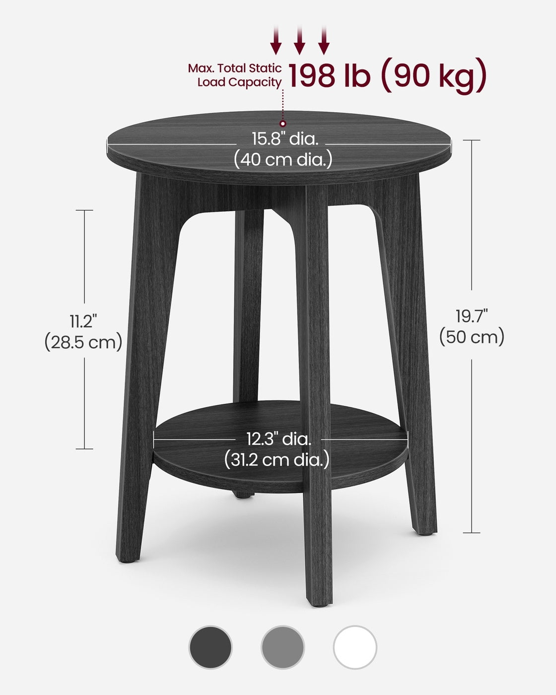 Small Round End Table With Lower Shelf - product photo 56