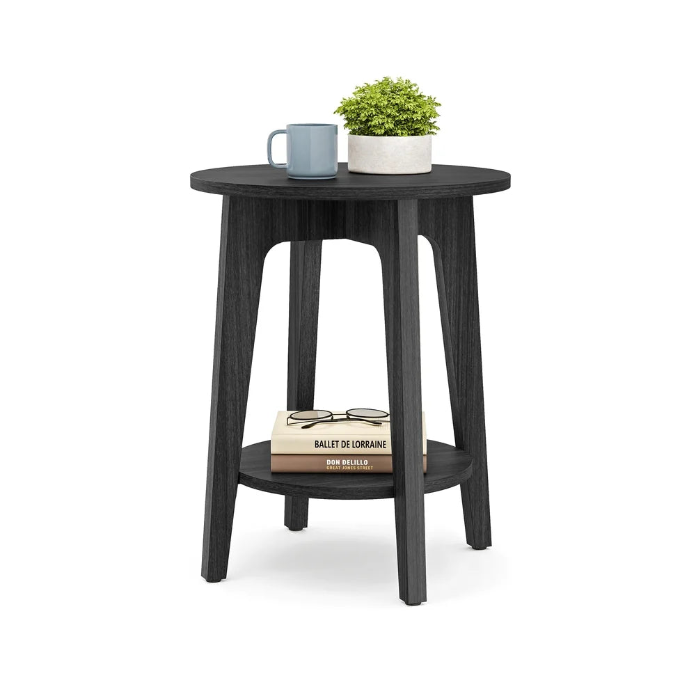Small Round End Table With Lower Shelf - ULET283T22