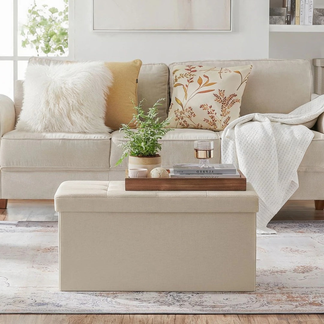30 Inch Folding Storage Ottoman Bench With Lid & Storage Organizer – product view 14 | Ridgefield Furniture