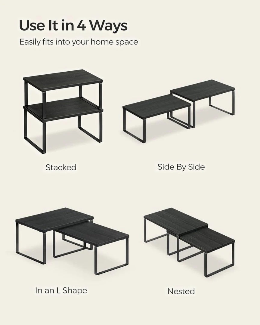 Stackable Kitchen Counter Shelves Set of 4 – product view 12 | Ridgefield Furniture